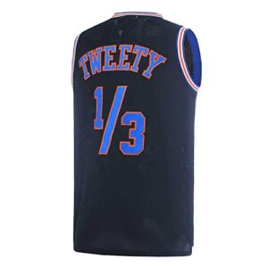 TUEIKGU #1/3 Ty Space Movie Basketball Jersey for Men 90s Hip hop Clothing for Party (Black, Large)