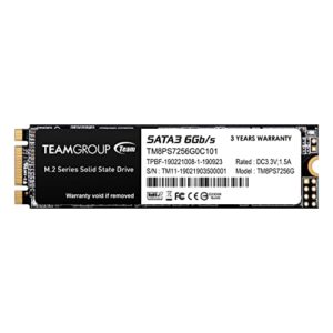teamgroup ms30 256gb with slc cache 3d nand tlc m.2 2280 sata iii 6gb/s internal solid state drive ssd (read/write speed up to 500/400 mb/s) compatible with laptop & pc desktop tm8ps7256g0c101