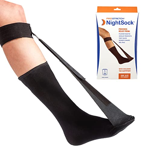 ProStretch NightSock for Plantar Fasciitis and Achilles Tendonitis, Alternative to Night Splint, Includes Exclusive Toe Support for Comfort, OSFM