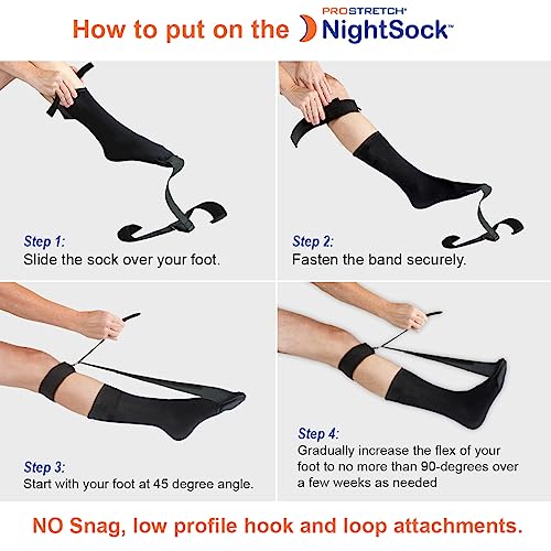 ProStretch NightSock for Plantar Fasciitis and Achilles Tendonitis, Alternative to Night Splint, Includes Exclusive Toe Support for Comfort, OSFM