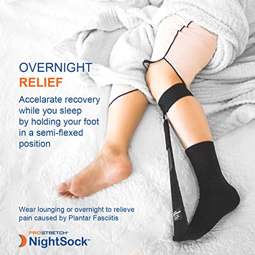 ProStretch NightSock for Plantar Fasciitis and Achilles Tendonitis, Alternative to Night Splint, Includes Exclusive Toe Support for Comfort, OSFM