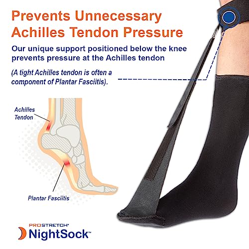 ProStretch NightSock for Plantar Fasciitis and Achilles Tendonitis, Alternative to Night Splint, Includes Exclusive Toe Support for Comfort, OSFM