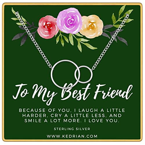 KEDRIAN Best Friend Necklaces, Friendship Necklace, 925 Sterling Silver, Friendship Gifts for Women, BFF Necklace, Gifts for Best Friend, Friendship Necklace, Friend Gifts for Women