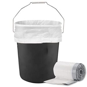 plasticplace 5 gallon liner │ 0.9 mil │ white drawstring│ 19" x 25" (100 count)