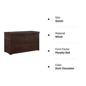 Night & Day Murphy Cube Queen Cabinet Bed Professionally Assembled by SDS Cabinet Beds with Custom 6" Memory Foam Mattress (Dark Chocolate Finish)