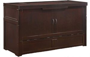 night & day murphy cube queen cabinet bed professionally assembled by sds cabinet beds with custom 6" memory foam mattress (dark chocolate finish)