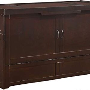 Night & Day Murphy Cube Queen Cabinet Bed Professionally Assembled by SDS Cabinet Beds with Custom 6" Memory Foam Mattress (Dark Chocolate Finish)
