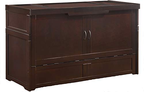 Night & Day Murphy Cube Queen Cabinet Bed Professionally Assembled by SDS Cabinet Beds with Custom 6" Memory Foam Mattress (Dark Chocolate Finish)