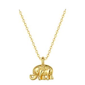 Hundred River Friendship Clover Necklace Unicorn Good Luck Elephant Necklace with Message Card Gift Card（2&3pack） (Elephant 2pack)