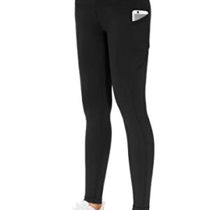 THE GYM PEOPLE Thick High Waist Yoga Pants with Pockets, Tummy Control Workout Running Yoga Leggings for Women (X-Large, Black  )