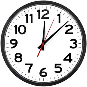 the ultimate wall clock - 14" atomic, black, easy to read, perfect for home, office, school, indoor / outdoor