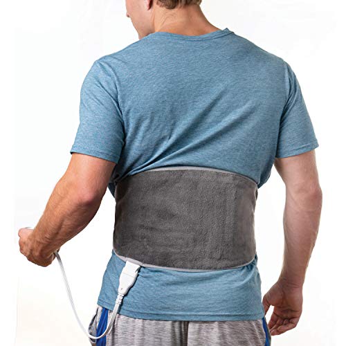 Pure Enrichment® PureRelief™ Lumbar & Abdominal Heating Pad - 4 Heat Settings, Adjustable Belt, Hot/Cold Gel Pack, and Storage Bag - Ideal for Back Pain and Abdominal Cramps