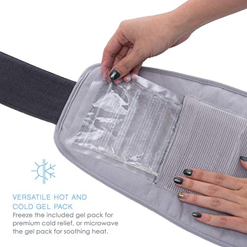 Pure Enrichment® PureRelief™ Lumbar & Abdominal Heating Pad - 4 Heat Settings, Adjustable Belt, Hot/Cold Gel Pack, and Storage Bag - Ideal for Back Pain and Abdominal Cramps