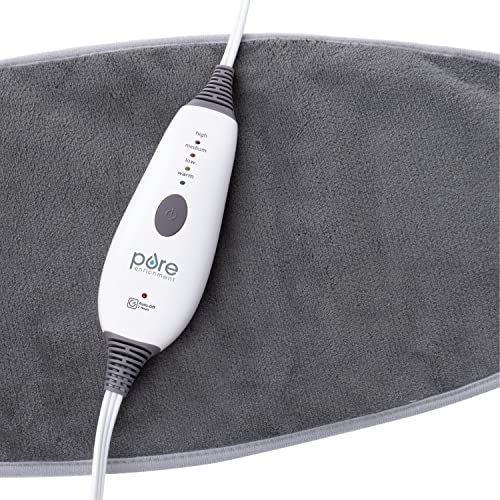 Pure Enrichment® PureRelief™ Lumbar & Abdominal Heating Pad - 4 Heat Settings, Adjustable Belt, Hot/Cold Gel Pack, and Storage Bag - Ideal for Back Pain and Abdominal Cramps