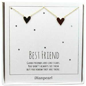 heart necklace for 2 best friend necklace for 2 bff necklace, friendship necklace for 2, gold dainty necklace, christmas gift, graduation gifts heart,valentines
