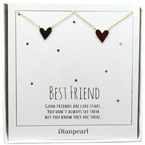 Heart necklace for 2 Best friend necklace for 2 BFF Necklace, friendship necklace for 2, gold dainty necklace, Christmas gift, Graduation gifts heart,valentines