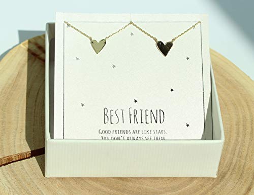 Heart necklace for 2 Best friend necklace for 2 BFF Necklace, friendship necklace for 2, gold dainty necklace, Christmas gift, Graduation gifts heart,valentines