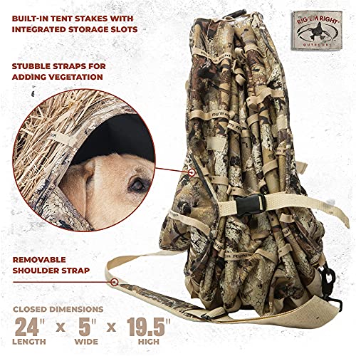 Rig'Em Right Waterfowl Field Bully Bird Hunting Dog Blind - Ultra Quick Setup with no Pins, Hinges or Poles (Gore Optifade Marsh Camo)