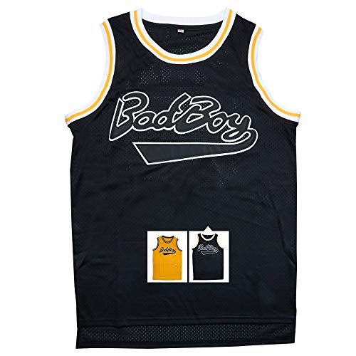 Yeee JPEglN Biggie Smalls Jersey BadBoy #72 Basketball Jersey S-XXXL (Black, XL)