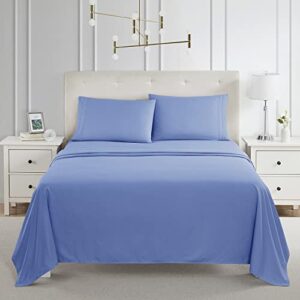 Nestl Split King Sheets for Adjustable Beds - 5 Piece Split King Sheets Set, Deep Pocket, Hotel Luxury, Extra Soft, Breathable and Cooling, Calm Blue Split King Bed Sheets