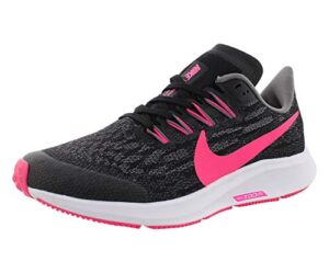 nike boy's air zoom pegasus 36 running shoe, black/hyper pink/gunsmoke/white, 6 big kid