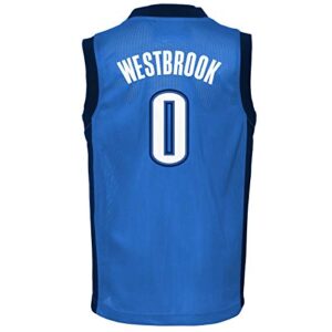outerstuff russell westbrook oklahoma city thunder #0 boys home player jersey (small 6/7) blue