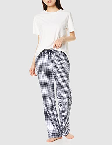 Amazon Essentials Women's Poplin Sleep Pant, Black Gingham, Medium