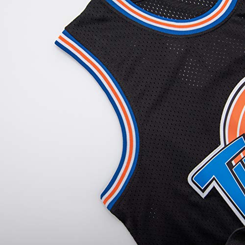 Mens Basketball Jersey #2 D Duck 90s Moive Space Shirts (Black, Small)