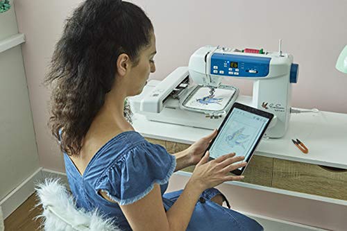 EverSewn Sparrow X Next-Generation Sewing and Embroidery Machine-Customize Designs and Monitor Projects from Your Smart Device, White