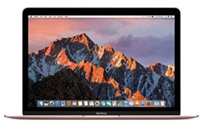 apple macbook (mid 2017) 12in laptop, 226ppi, intel core m3-7y32 dual-core, 256gb, 8gb ddr3, 802.11ac, bluetooth, macos 10.12.5 sierra - rose gold (renewed)