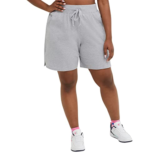 Champion Gym, Jersey Shorts for Women, 5" (Plus Size), Oxford Gray, 3X Large