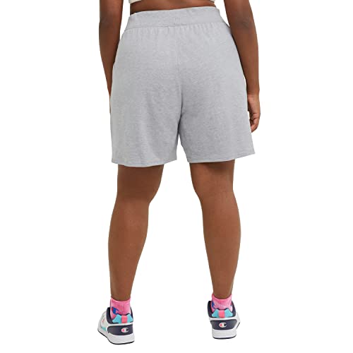 Champion Gym, Jersey Shorts for Women, 5" (Plus Size), Oxford Gray, 3X Large