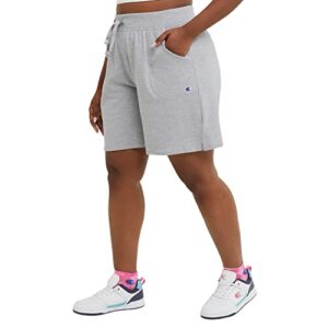 Champion Gym, Jersey Shorts for Women, 5" (Plus Size), Oxford Gray, 3X Large