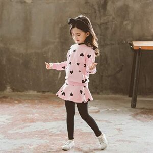 Little Girls Clothes Outfits Cute Heart Print Pants Sets Kids Hoodie Toddler Long Sleeve Cotton Sweatshirts Size 8