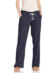 roxy women's oceanside pant, mood indigo, xl