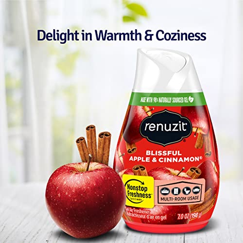 Renuzit Adjustable Solid Gel Air Freshener Cones, Apple & Cinnamon, Nonstop Freshness, 7 Ounces, 12 Cones