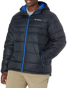 columbia men's buck butte insulated hooded jacket, black, large