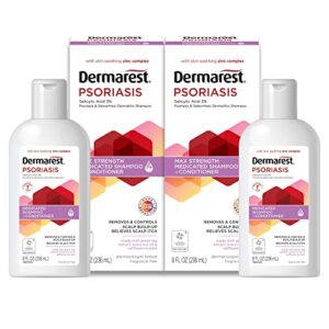 dermarest psoriasis medicated shampoo and conditioner, unscented, dermatologist tested, 8 ounces, (pack of 2)
