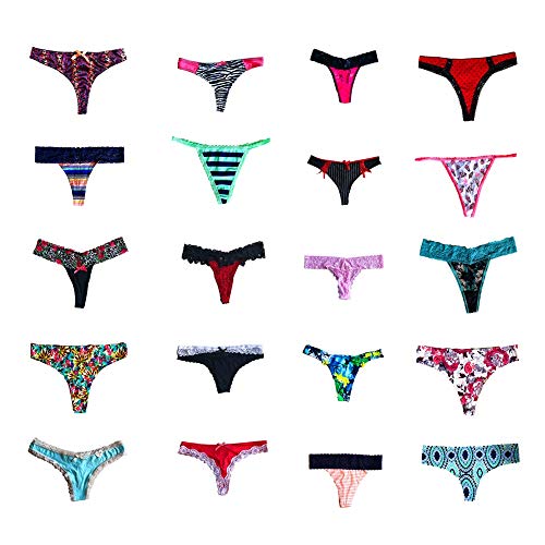 Dircho Women Underwear Variety of Panties Thong G-string T-back Tanga Pack of 10&20 (10 Pcs, XX-Large)