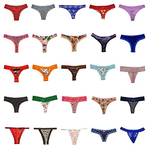 Dircho Women Underwear Variety of Panties Thong G-string T-back Tanga Pack of 10&20 (10 Pcs, XX-Large)