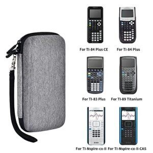 Graphing Calculator Case for Texas Instruments TI-84 Plus CE Color Graphing Calculator, Also Fits for TI-83 Plus Casio fx-9750GII, Large Capacity for Pens, Cables and Other Accessories-Grey, Box Only