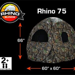 Rhino Blinds R75-RTE 2 Person Hunting Ground Blind, Realtree Edge