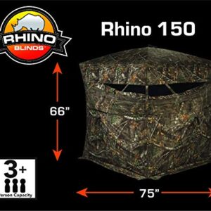 RHINO Blinds R150-RTE 3 Person Hunting Ground Blind, Realtree Edge