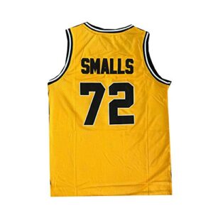 AIFFEE 'BadBoy' #72 Smalls Basketball Jersey S-XXXL Yellow, 90S Hip Hop Clothing for Party, Stitched Letters and Numbers (M)