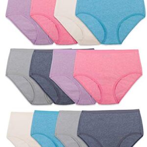 Fruit of the Loom Women's Beyondsoft Underwear, Super Soft Designed with Comfort in Mind, Available in Plus Size, Brief-Cotton Blend-12 Pack-Colors May Vary, 8