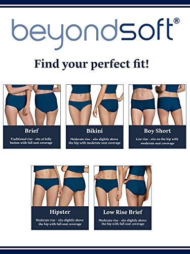 Fruit of the Loom Women's Beyondsoft Underwear, Super Soft Designed with Comfort in Mind, Available in Plus Size, Brief-Cotton Blend-12 Pack-Colors May Vary, 8