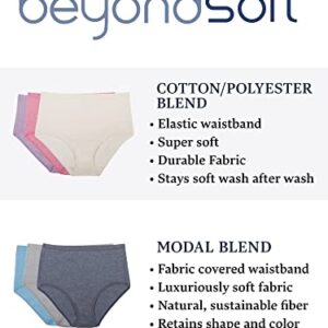 Fruit of the Loom Women's Beyondsoft Underwear, Super Soft Designed with Comfort in Mind, Available in Plus Size, Brief-Cotton Blend-12 Pack-Colors May Vary, 8