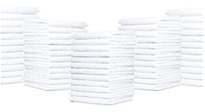 wash cloth towels, 60-pack, 100% natural cotton, 12 x 12, bulk pack, soft and absorbent, machine washable, white (60-pack)