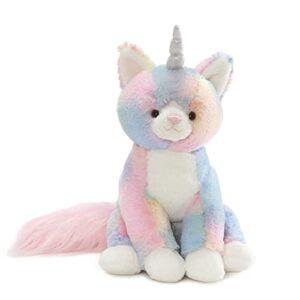 gund shimmer caticorn plush toy, premium stuffed unicorn cat toy for ages 1 and up, multicolor, 9"