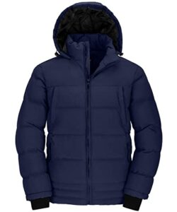 wantdo men's heavy winter coat windbreaker quilted jackets outerwear navy medium